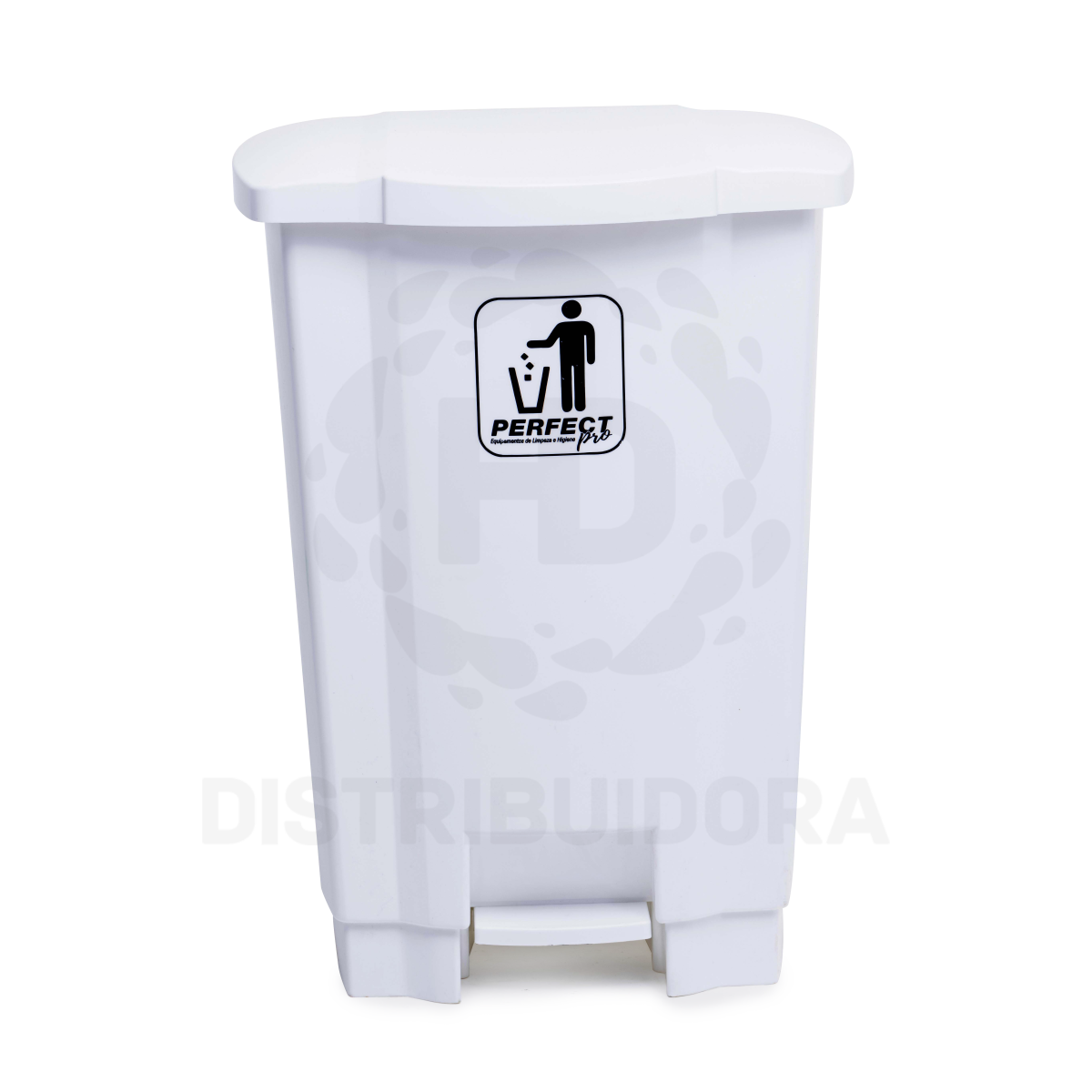 Lixeira Com Pedal – 50 Litros Branca-Cinza-Preta