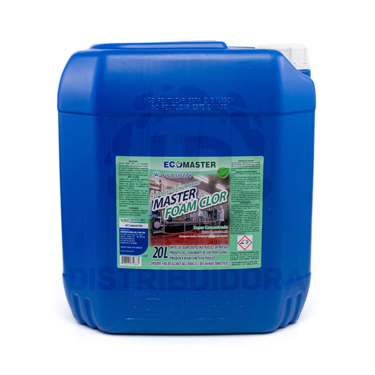 Detergente/Desengordurante Master Foam Clor 20L