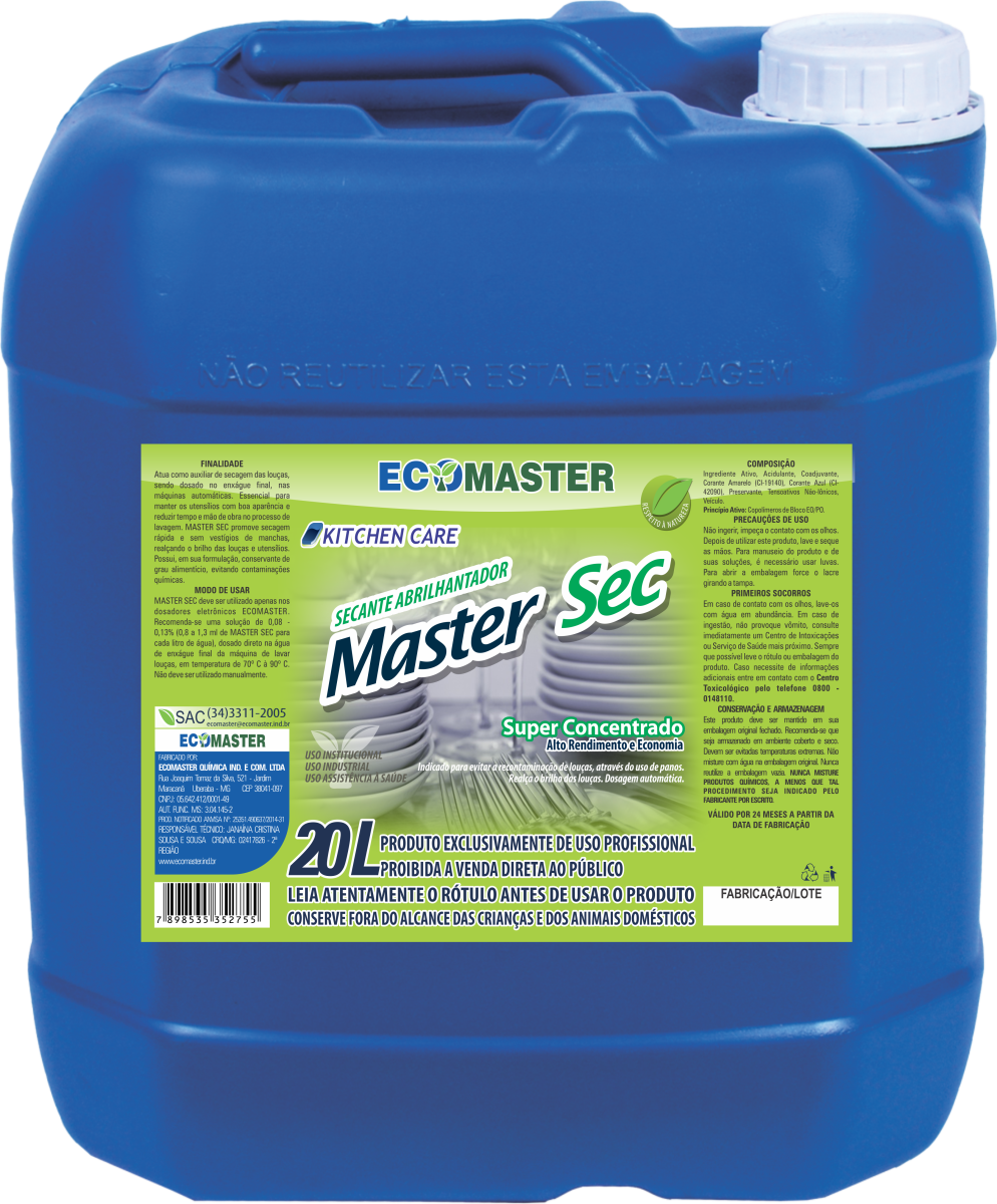 Auxiliar De Secagem Master Sec 20L