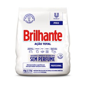 Brilhante Detergente Em Pó Ação Total Sem Perfume – 4KG