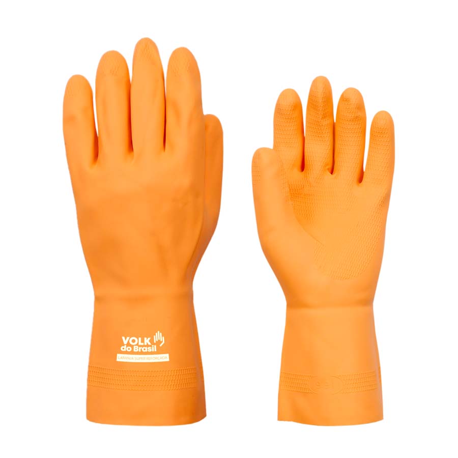 LUVA LÁTEX E NEOPRENE LARANJA SUPER REFORÇADA