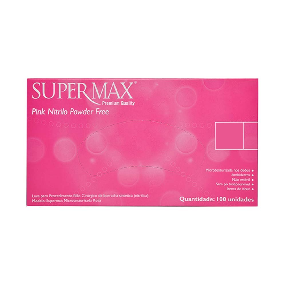 Luva Para Procedimento Nitrilo Pink (Supermax)