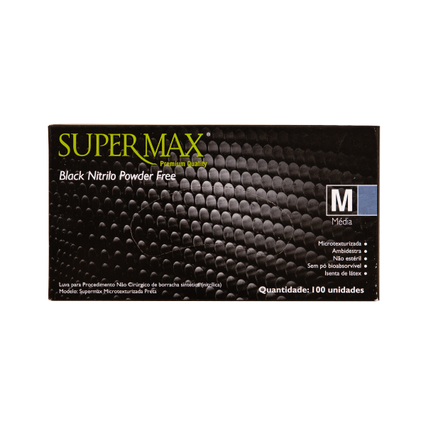Luva Para Procedimento Nitrilo Black (Supermax)
