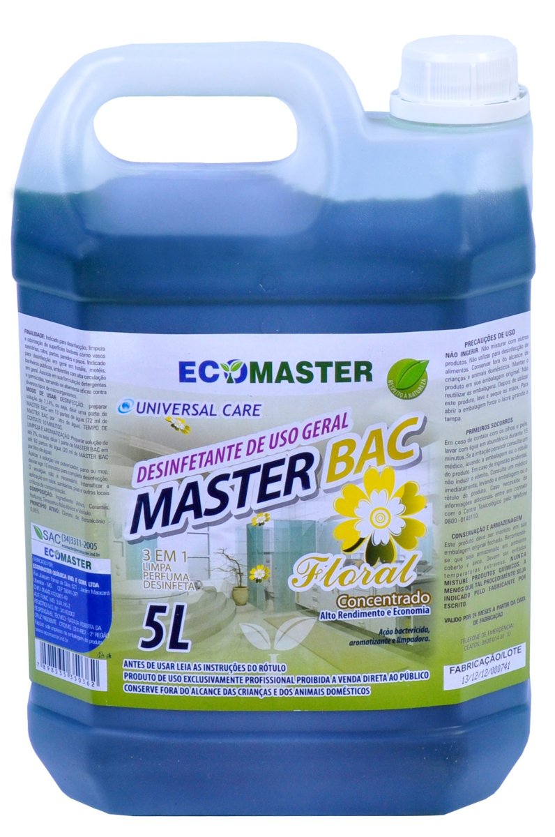 Desinfetante Master Bac – Floral/Lavanda/Blue Sky 5L