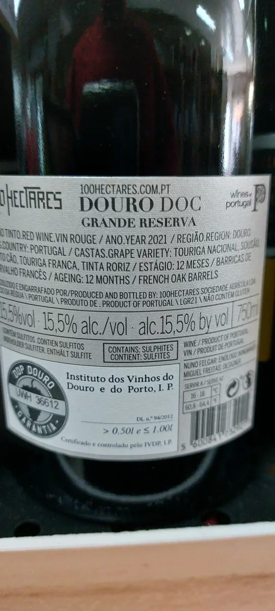 100 HECTARES Grande Reserva Tinto 15,5º 75cl - Image 3