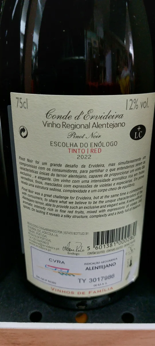 Conde D'Ervideira EE Pinot Noir 75cl - Image 3